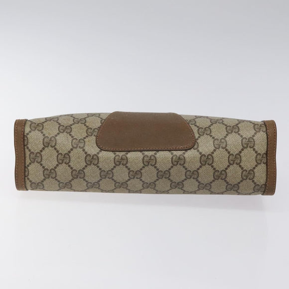 GUCCI GG Supreme Web Sherry Line Clutch Bag PVC Beige 89 01 033 Auth th5825