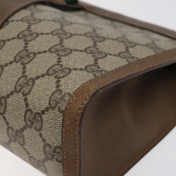 GUCCI GG Supreme Web Sherry Line Clutch Bag PVC Beige 89 01 033 Auth th5825