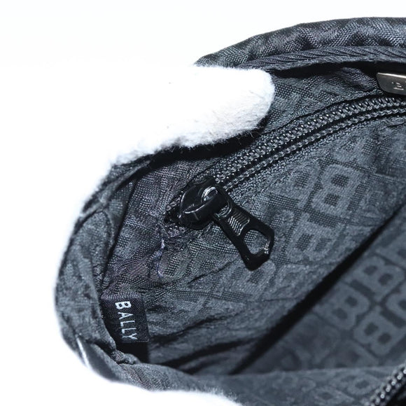 BALLY Waist bag Canvas Black Silver Auth th5841