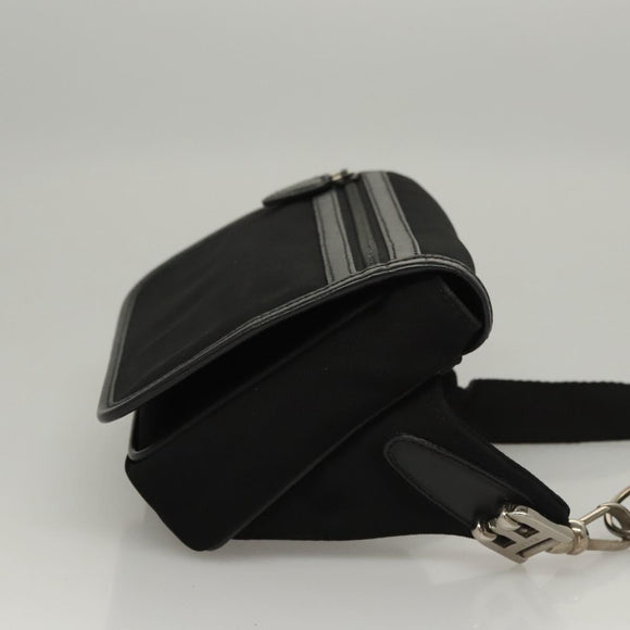 BALLY Waist bag Canvas Black Silver Auth th5841