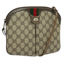 GUCCI GG Supreme Web Sherry Line Bag PVC Beige Gold 904 02 047 Auth th5842-1