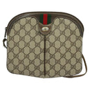 GUCCI GG Supreme Web Sherry Line Bag PVC Beige Gold 904 02 047 Auth th5842-2