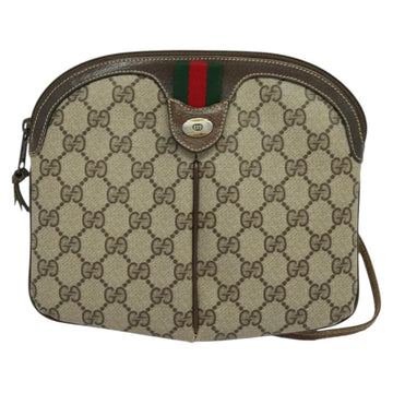 GUCCI GG Supreme Web Sherry Line Bag PVC Beige Gold 904 02 047 Auth th5842 - 0