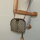 GUCCI GG Supreme Web Sherry Line Bag PVC Beige Gold 904 02 047 Auth th5842-21