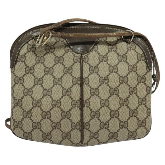 GUCCI GG Supreme Web Sherry Line Bag PVC Beige Gold 904 02 047 Auth th5842