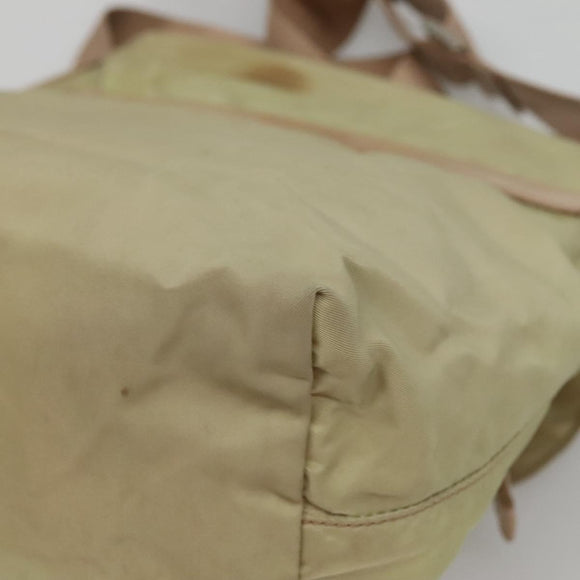 PRADA Shoulder Bag Nylon Beige Silver Auth th5847