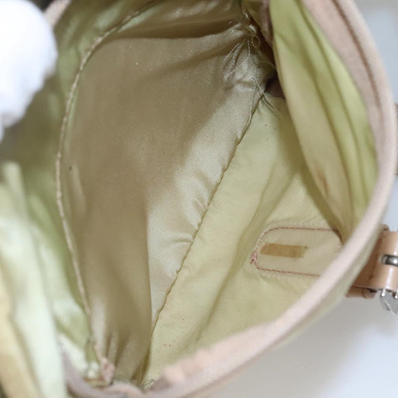 PRADA Shoulder Bag Nylon Beige Silver Auth th5847