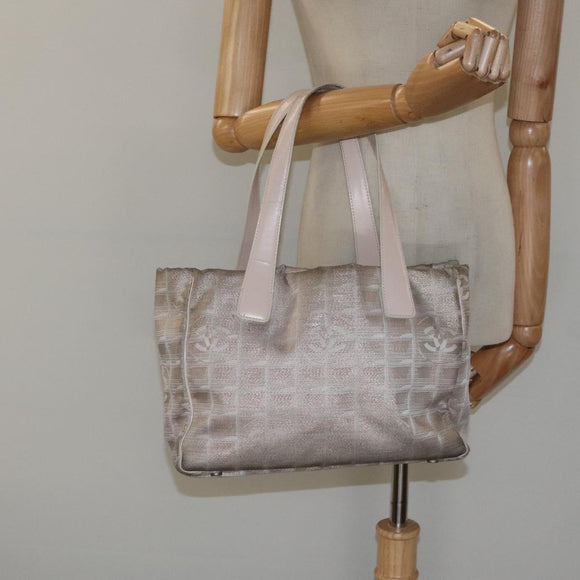 CHANEL New Travel line Tote Bag Nylon Pink CC Auth th5849