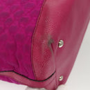 GUCCI GG Canvas Tote Bag Nylon Purple Silver 241101 Auth th5851-15