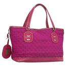 GUCCI GG Canvas Tote Bag Nylon Purple Silver 241101 Auth th5851-1