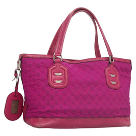 GUCCI GG Canvas Tote Bag Nylon Purple Silver 241101 Auth th5851