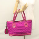 GUCCI GG Canvas Tote Bag Nylon Purple Silver 241101 Auth th5851-22