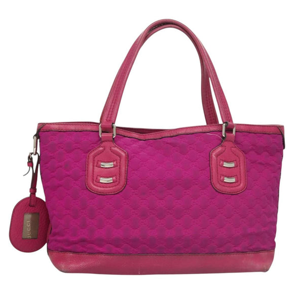 GUCCI GG Canvas Tote Bag Nylon Purple Silver 241101 Auth th5851