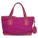 GUCCI GG Canvas Tote Bag Nylon Purple Silver 241101 Auth th5851-2