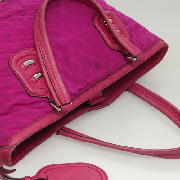 GUCCI GG Canvas Tote Bag Nylon Purple Silver 241101 Auth th5851