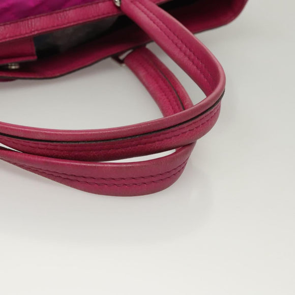 GUCCI GG Canvas Tote Bag Nylon Purple Silver 241101 Auth th5851