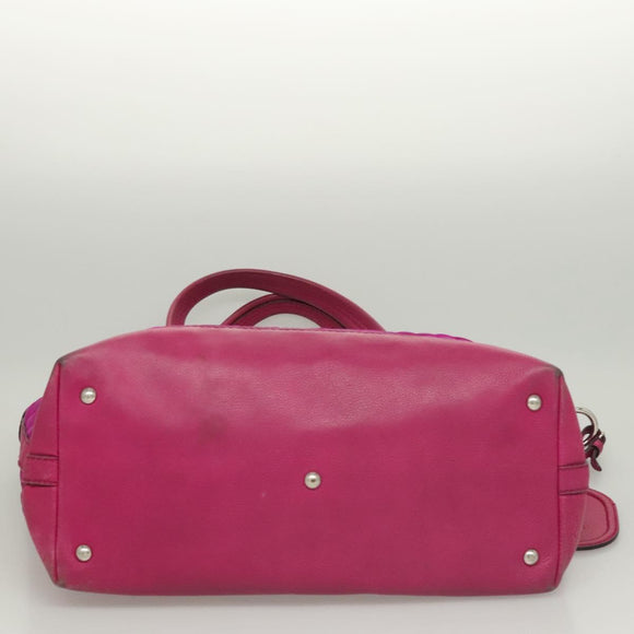 GUCCI GG Canvas Tote Bag Nylon Purple Silver 241101 Auth th5851