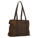PRADA Tote Bag Nylon Brown Auth th5852-1