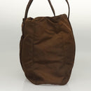 PRADA Tote Bag Nylon Brown Auth th5852-3