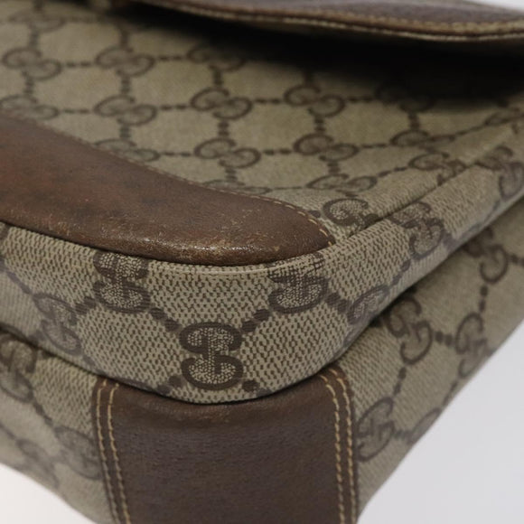 GUCCI GG Supreme Shoulder Bag Beige Gold Auth th5861