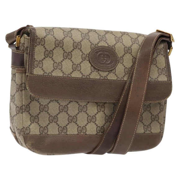 GUCCI GG Supreme Shoulder Bag Beige Gold Auth th5861