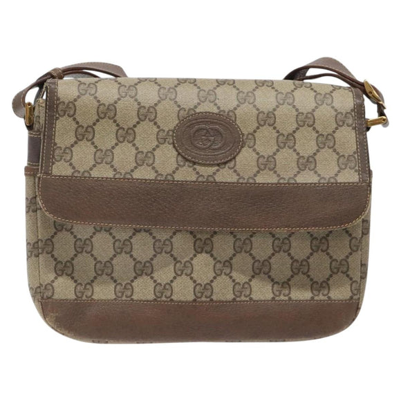GUCCI GG Supreme Shoulder Bag Beige Gold Auth th5861