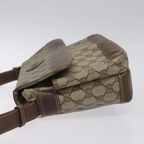 GUCCI GG Supreme Shoulder Bag Beige Gold Auth th5861