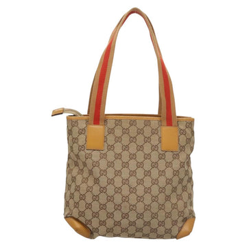 GUCCI GG Canvas Tote Bag Beige Silver 019 0402 Auth th5862 - 0