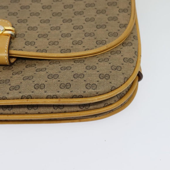 GUCCI Micro GG Supreme Shoulder Bag PVC Beige Gold 001 406 1780 Auth th5863