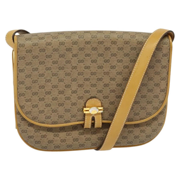 GUCCI Micro GG Supreme Shoulder Bag PVC Beige Gold 001 406 1780 Auth th5863