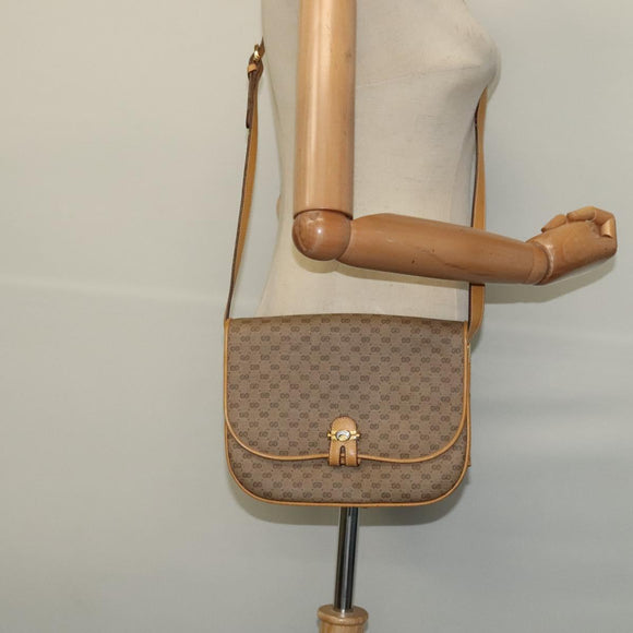 GUCCI Micro GG Supreme Shoulder Bag PVC Beige Gold 001 406 1780 Auth th5863