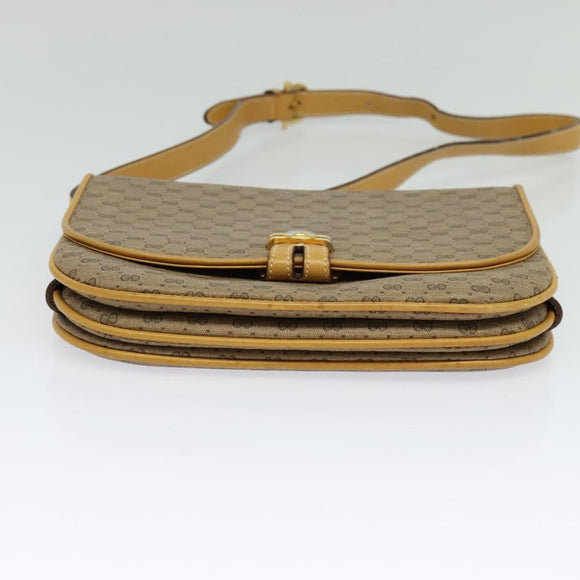 GUCCI Micro GG Supreme Shoulder Bag PVC Beige Gold 001 406 1780 Auth th5863