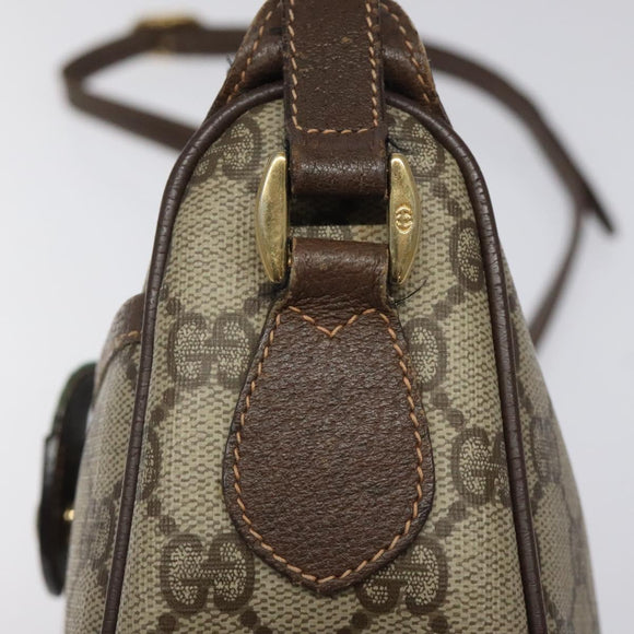 GUCCI GG Supreme Web Sherry Line Bag PVC Beige Gold 89 02 032 Auth th5867