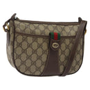 GUCCI GG Supreme Web Sherry Line Bag PVC Beige Gold 89 02 032 Auth th5867-1