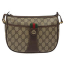 GUCCI GG Supreme Web Sherry Line Bag PVC Beige Gold 89 02 032 Auth th5867-13