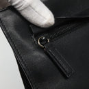 GUCCI Hand Bag Leather Black Gold Auth th5874-18