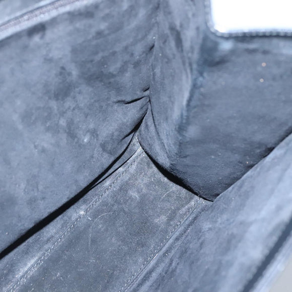 GUCCI Hand Bag Leather Black Gold Auth th5874