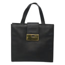 GUCCI Hand Bag Leather Black Gold Auth th5874-13
