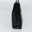 GUCCI Hand Bag Leather Black Gold Auth th5874-3