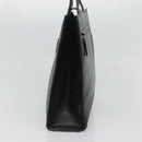 GUCCI Hand Bag Leather Black Gold Auth th5874-4