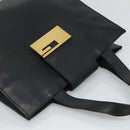 GUCCI Hand Bag Leather Black Gold Auth th5874-6