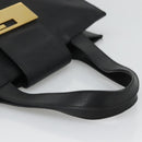 GUCCI Hand Bag Leather Black Gold Auth th5874-8