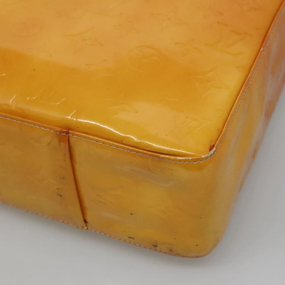 LOUIS VUITTON Monogram Vernis Columbus Tote Bag Lime Yellow M91047 Auth th5893