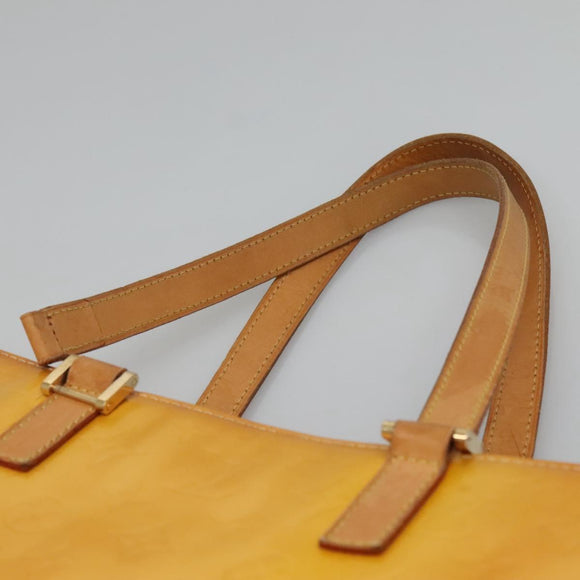 LOUIS VUITTON Monogram Vernis Columbus Tote Bag Lime Yellow M91047 Auth th5893