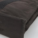 HERMES Her Line MM Hand Bag Canvas Gray Silver Auth th5896-15