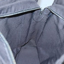 HERMES Her Line MM Hand Bag Canvas Gray Silver Auth th5896-17