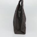 HERMES Her Line MM Hand Bag Canvas Gray Silver Auth th5896-4