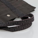 HERMES Her Line MM Hand Bag Canvas Gray Silver Auth th5896-7