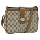 GUCCI GG Plus Supreme Shoulder Bag PVC Leather Beige Gold Auth th5900-1
