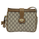 GUCCI GG Plus Supreme Shoulder Bag PVC Leather Beige Gold Auth th5900-13